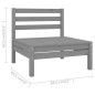 vidaXL Set Salotto da Giardino 10 pz in Legno Massello di Pino Grigio vidaXL Set Salotto da Giardino 10 pz in Legno Massello di Pino Grigio