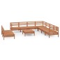 vidaXL Set Salotto da Giardino 10 pz in Legno Massello di Pino ambra
