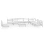 vidaXL Set Salotto da Giardino 11 pz in Legno Massello di Pino Bianco