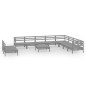 vidaXL Set Salotto da Giardino 11 pz in Legno Massello di Pino Grigio vidaXL Set Salotto da Giardino 11 pz in Legno Massello di Pino Grigio