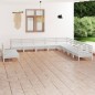 vidaXL Set Salotto da Giardino 11 pz in Legno Massello di Pino Bianco vidaXL Set Salotto da Giardino 11 pz in Legno Massello di Pino Bianco