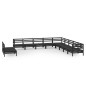 vidaXL Set Salotto da Giardino 11 pz in Legno Massello di Pino Nero vidaXL Set Salotto da Giardino 11 pz in Legno Massello di Pino Nero