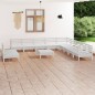 vidaXL Set Salotto da Giardino 12 pz in Legno Massello di Pino Bianco vidaXL Set Salotto da Giardino 12 pz in Legno Massello di Pino Bianco