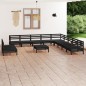 vidaXL Set Salotto da Giardino 12 pz in Legno Massello di Pino Nero vidaXL Set Salotto da Giardino 12 pz in Legno Massello di Pino Nero