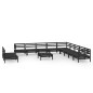 vidaXL Set Salotto da Giardino 12 pz in Legno Massello di Pino Nero vidaXL Set Salotto da Giardino 12 pz in Legno Massello di Pino Nero
