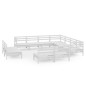 vidaXL Set Salotto da Giardino 11 pz in Legno Massello di Pino Bianco