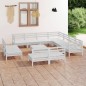 vidaXL Set Salotto da Giardino 12 pz in Legno Massello di Pino Bianco vidaXL Set Salotto da Giardino 12 pz in Legno Massello di Pino Bianco