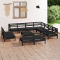 vidaXL Set Salotto da Giardino 12 pz in Legno Massello di Pino Nero vidaXL Set Salotto da Giardino 12 pz in Legno Massello di Pino Nero