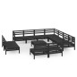 vidaXL Set Salotto da Giardino 12 pz in Legno Massello di Pino Nero vidaXL Set Salotto da Giardino 12 pz in Legno Massello di Pino Nero