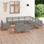 vidaXL Set Salotto da Giardino 12 pz in Legno Massello di Pino Grigio vidaXL Set Salotto da Giardino 12 pz in Legno Massello di Pino Grigio