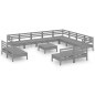 vidaXL Set Salotto da Giardino 13 pz in Legno Massello di Pino Grigio vidaXL Set Salotto da Giardino 13 pz in Legno Massello di Pino Grigio