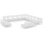 vidaXL Set Salotto da Giardino 13 pz in Legno Massello di Pino Bianco vidaXL Set Salotto da Giardino 13 pz in Legno Massello di Pino Bianco