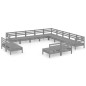 vidaXL Set Salotto da Giardino 13 pz in Legno Massello di Pino Grigio vidaXL Set Salotto da Giardino 13 pz in Legno Massello di Pino Grigio