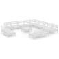 vidaXL Set Salotto da Giardino 14 pz in Legno Massello di Pino Bianco vidaXL Set Salotto da Giardino 14 pz in Legno Massello di Pino Bianco