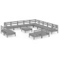 vidaXL Set Salotto da Giardino 14 pz in Legno Massello di Pino Grigio vidaXL Set Salotto da Giardino 14 pz in Legno Massello di Pino Grigio