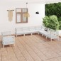 vidaXL Set Salotto da Giardino 9 pz in Legno Massello di Pino Bianco vidaXL Set Salotto da Giardino 9 pz in Legno Massello di Pino Bianco