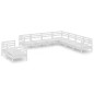 vidaXL Set Salotto da Giardino 9 pz in Legno Massello di Pino Bianco vidaXL Set Salotto da Giardino 9 pz in Legno Massello di Pino Bianco