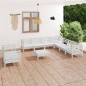 vidaXL Set Salotto da Giardino 10 pz in Legno Massello di Pino Bianco vidaXL Set Salotto da Giardino 10 pz in Legno Massello di Pino Bianco