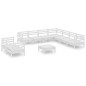 vidaXL Set Salotto da Giardino 10 pz in Legno Massello di Pino Bianco vidaXL Set Salotto da Giardino 10 pz in Legno Massello di Pino Bianco