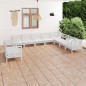 vidaXL Set Salotto da Giardino 10 pz in Legno Massello di Pino Bianco vidaXL Set Salotto da Giardino 10 pz in Legno Massello di Pino Bianco