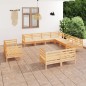 vidaXL Set Salotto da Giardino 11 pz in Legno Massello di Pino vidaXL Set Salotto da Giardino 11 pz in Legno Massello di Pino