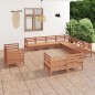 vidaXL Set Salotto da Giardino 11 pz in Legno Massello di Pino Miele vidaXL Set Salotto da Giardino 11 pz in Legno Massello di Pino Miele