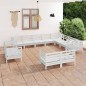 vidaXL Set Salotto da Giardino 12 pz in Legno Massello di Pino Bianco vidaXL Set Salotto da Giardino 12 pz in Legno Massello di Pino Bianco