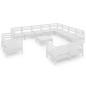 vidaXL Set Salotto da Giardino 13 pz in Legno Massello di Pino Bianco vidaXL Set Salotto da Giardino 13 pz in Legno Massello di Pino Bianco