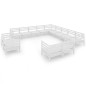 vidaXL Set Salotto da Giardino 13 pz in Legno Massello di Pino Bianco