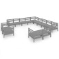 vidaXL Set Salotto da Giardino 13 pz in Legno Massello di Pino Grigio vidaXL Set Salotto da Giardino 13 pz in Legno Massello di Pino Grigio