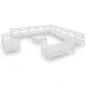 vidaXL Set Salotto da Giardino 14 pz in Legno Massello di Pino Bianco