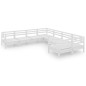 vidaXL Set Salotto da Giardino 8 pz in Legno Massello di Pino Bianco vidaXL Set Salotto da Giardino 8 pz in Legno Massello di Pino Bianco