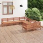 vidaXL Set Salotto da Giardino 8 pz in Legno Massello di Pino ambra vidaXL Set Salotto da Giardino 8 pz in Legno Massello di Pino ambra