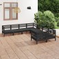 vidaXL Set Salotto da Giardino 8 pz in Legno Massello di Pino Nero vidaXL Set Salotto da Giardino 8 pz in Legno Massello di Pino Nero
