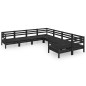 vidaXL Set Salotto da Giardino 8 pz in Legno Massello di Pino Nero vidaXL Set Salotto da Giardino 8 pz in Legno Massello di Pino Nero