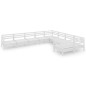 vidaXL Set Salotto da Giardino 9 pz in Legno Massello di Pino Bianco vidaXL Set Salotto da Giardino 9 pz in Legno Massello di Pino Bianco