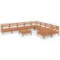 vidaXL Set Salotto da Giardino 10 pz Miele in Legno Massello di Pino