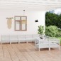 vidaXL Set Salotto da Giardino 10 pz in Legno Massello di Pino Bianco vidaXL Set Salotto da Giardino 10 pz in Legno Massello di Pino Bianco
