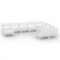 vidaXL Set Salotto da Giardino 10 pz in Legno Massello di Pino Bianco