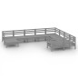 vidaXL Set Salotto da Giardino 10 pz in Legno Massello di Pino Grigio vidaXL Set Salotto da Giardino 10 pz in Legno Massello di Pino Grigio