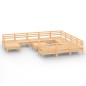 vidaXL Set Salotto da Giardino 12 pz in Legno Massello di Pino