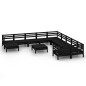 vidaXL Set Salotto da Giardino 12 pz Nero in Legno Massello di Pino vidaXL Set Salotto da Giardino 12 pz Nero in Legno Massello di Pino
