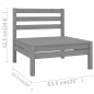 vidaXL Set Salotto da Giardino 12 pz Grigio in Legno Massello di Pino