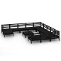 vidaXL Set Salotto da Giardino 13 pz Nero in Legno Massello di Pino vidaXL Set Salotto da Giardino 13 pz Nero in Legno Massello di Pino