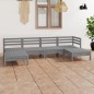 vidaXL Set Salotto da Giardino 6 pz in Legno Massello di Pino Grigio vidaXL Set Salotto da Giardino 6 pz in Legno Massello di Pino Grigio