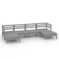 vidaXL Set Salotto da Giardino 6 pz in Legno Massello di Pino Grigio vidaXL Set Salotto da Giardino 6 pz in Legno Massello di Pino Grigio