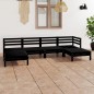 vidaXL Set Salotto da Giardino 6 pz in Legno Massello di Pino Nero vidaXL Set Salotto da Giardino 6 pz in Legno Massello di Pino Nero