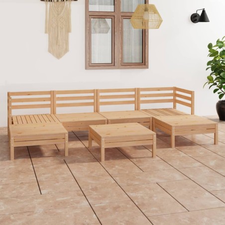 vidaXL Set Salotto da Giardino 7 pz in Legno Massello di Pino