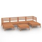 vidaXL Set Salotto da Giardino 7 pz in Legno Massello di Pino Miele vidaXL Set Salotto da Giardino 7 pz in Legno Massello di Pino Miele