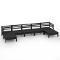vidaXL Set Salotto da Giardino 7 pz in Legno Massello di Pino Nero vidaXL Set Salotto da Giardino 7 pz in Legno Massello di Pino Nero